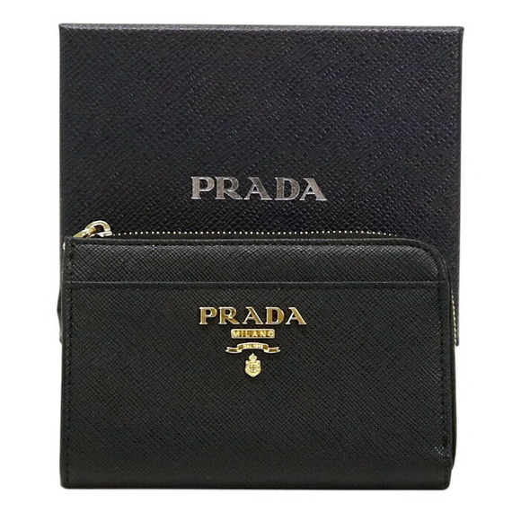 Prada Handbags - Prada Saffiano Leather Key Case Wallet L Zip Coin Multi Purpose Nero Black